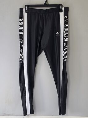 adidas Black with White Side Panels 'Three Stripes' Leggings